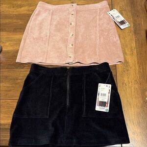 Rewash brand Pink and Black Corduroy Skirt Set